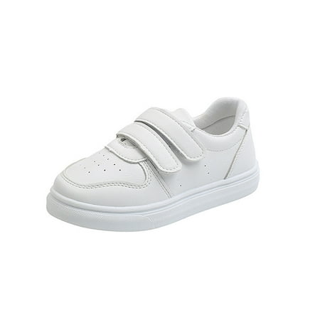 

Fangasis Children Sneakers Slip On Flats Comfort Casual Shoes Girls Boys Walking Shoe Running Lightweight Non-Slip White 4C