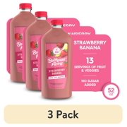 (3 pack) Bolthouse Farms Fruit Juice Smoothie, Strawberry Banana, 52 fl. oz. Bottle