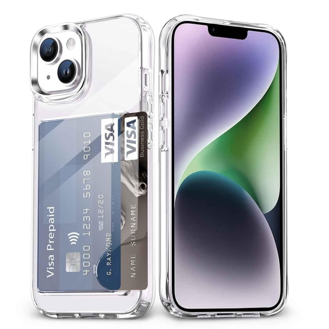 Funda TEKKU porta Tarjetas para iPhone 15 Transparente