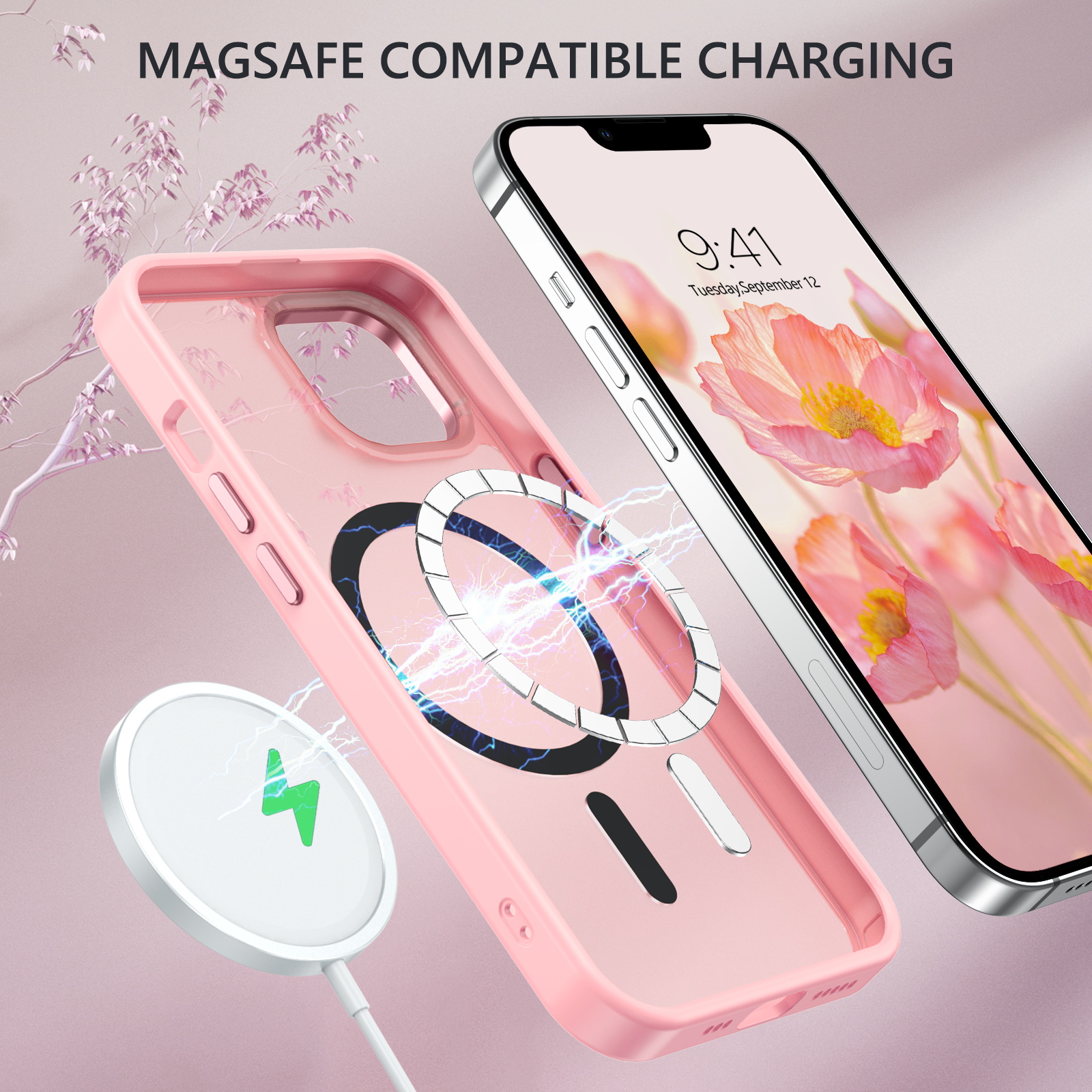 BENTOBEN iPhone 13/14 Slim Matte Pink Case with MagSafe photo 8