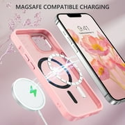 BENTOBEN Case for iphone 13/ iphone 14, 6.1 inch Slim Translucent Matte Magnetic Shockproof Protective Anti Slip Case for iphone 13/14 6.1 Pink