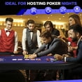 thumbnail image 5 of RayChee 86in Folding Poker Table 10 Player Navy Blue Felt Surface Casino-Style Armrests Cup Holders Sturdy Plywood Table Entertainment Life Deluxe, 5 of 9