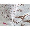 thumbnail image 4 of Ambesonne Paris Quilted Bedspread Set 3 Pcs, City of Love and Fashion, Queen Size, Redwood Pearl Pink, 4 of 5