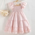 thumbnail image 7 of WUANDIXFA Girl Summer Dresses Toddler Dress Little Girls Summer Cotton Backless Beach Casual Sundress Light Pink,5-6 Years, 7 of 7