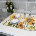 thumbnail image 6 of Sunflower Bee Dish Drying Mat for Kitchen Counter Decor 18x24 Inch Floral Absorbent Reversible Microfiber Dish Drying Pad Flower Dish Drainer Rack Mats for Coffee Bar, 6 of 6