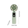 thumbnail image 3 of Mini Handheld Fan USB Rechargeable, Portable Personal Cooling Fan 5 Speed Digital Display, for Travel Office Home, Green, 3 of 6