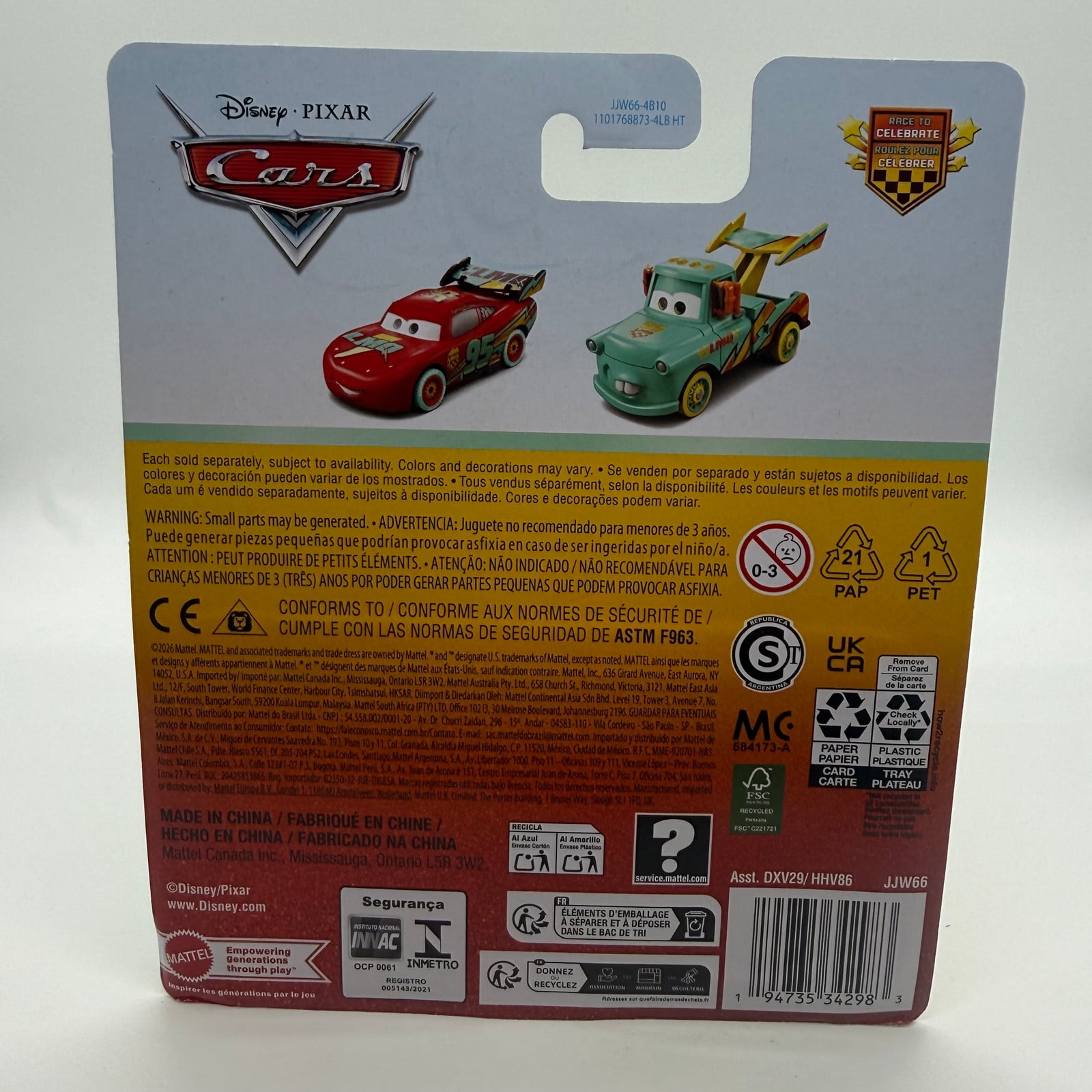Mattel Disney Pixar Cars Mater Die-Cast Toy Truck, 1:55 Scale Collectible Tow Truck Vehicle, Race to Celebrate 2026 Series, Kids Ages 3+