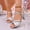 Silver, variant on Womens Summer Open Toe Sandal Metallic Chic Kitten Heel Pumps Peep Toe Wedding Party Evening Dress Shoes Silver 6(37)
