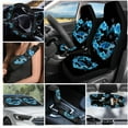 thumbnail image 2 of Yuyamidu Blue Sea Turtle Auto Seat Cover Full Set of 16 Hibiscus Car Sunshade Handbrake Sets Steering Wheel Cover Seatbelt Strap Pad Cup Holders Rearview Mirror Cover Keychain Universal Fit, 2 of 7