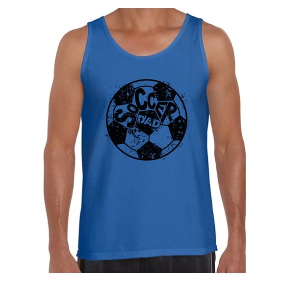 Awkward Styles Men's Soccer Dad Sporty Graphic Tank Tops Vintage Black Daddy Father`s Day Gift Idea