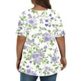 thumbnail image 3 of Fancifize Plus Size Womens Floral Blouse Short Sleeve V Neck Tunic Top Loose Casual Dressy Shirt for Summer,, 3 of 6