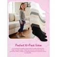 thumbnail image 6 of Justice No Show Socks for Girls, Cozy Socks for All Day Wear, 10 pk White Multi Color, 6 of 7