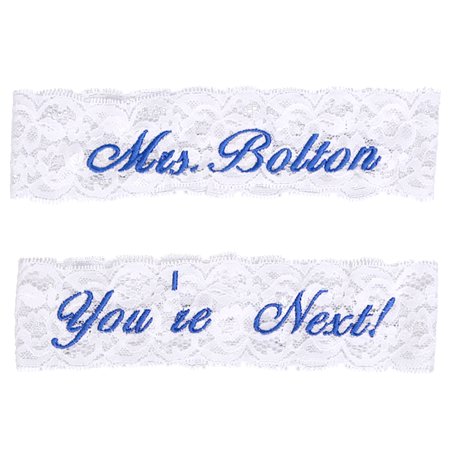 

2PCS Lace Garter Set Fashion Elegant Letters Wedding Garter Leg Ring for Bride