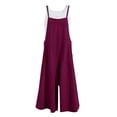 thumbnail image 3 of GILIGEGE Women's Summer Boho Casual Jumpsuits Wide Leg Overalls Flowy Baggy Rompers Casual Overalls Baggy Wide Leg Jumpsuits Loose Linen Bib Pants Linen Overalls for Women Pants Romper Bib Jumpsuit, 3 of 6