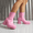 Pink, variant on Women's Chunky Platform Ankle Boot High Block Heels Square Toe Lightweight Comfort Classic Fashion Booties