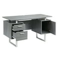thumbnail image 6 of Techni Mobili Modern Adult Office Desk with Drawers and Storage, 51.25 Wx23.25”Dx29.75”H, Gray/Silver, 6 of 9