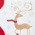 thumbnail image 5 of Violet Linen Seasonal Xmas Christmas Holiday Spirits Pattern, Polyester Embroidered Applique, Reindeer on White, 18 Inch x 18 Inch, Decorative Throw Pillow Cover, 5 of 7