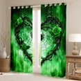 thumbnail image 2 of Feelyou Green Thorny Rose Black Out Curtains for Couple, Gothic Spider Web Curtains Pack of 2 (42x63 Each), Romantic Love Heart Bedroom Curtains, Living Room Curtains Decor, 2 of 6