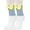Yellow Bow-blue White, variant on Striped Crew Socks Women - Retro Novelty Socks - Stretchy Casual Athletic Cotton Sock Size 5-11