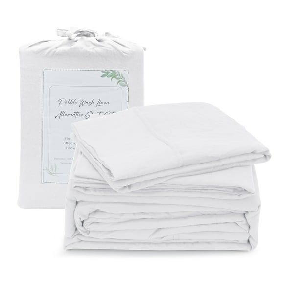 Marquess 4 Piece Microfiber White Queen Sheet Set, Deep Pocket Bed Sheets