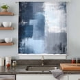 thumbnail image 5 of Navy Blue Grey Sheer Curtains 45 Inches Long, Modern Ombre Oil Painted Abstract Art Light Filering Curtains, Breathable Simi Curtain Privacy Drapes for Kitchen Bathroom Small Window Treatment, 5 of 9