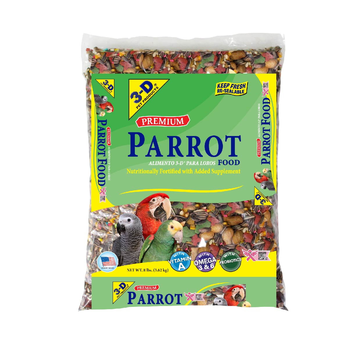 3d premium parrot food