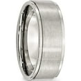 thumbnail image 4 of Stainless Steel Polished With Brushed Center 8mm Ridged Edge Band (Size 11) Made In China sr34-11, 4 of 5