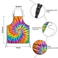 thumbnail image 3 of Colorful Rainbow Tie Dye Spiral Pattern Kids Aprons for Girls and Boys,Adjustable Neck Strap Toddler Aprons for Kids Cooking Baking, 3 of 6
