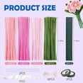 thumbnail image 5 of Pipe Cleaners Craft Kit 400Pcs, 4 Assorted Colors Chenille Stems Bulk for DIY Flower Making, Includes Floral Wires, Gardening Tape, Stamen Ribbon, 5 of 5