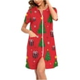 thumbnail image 2 of Wowcloth Women's Christmas Pajamas, Casual Loose-Fit Short Sleeve Comfy Sleepwear Nightgown for Holiday Home Comfort, 2 of 8