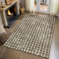 thumbnail image 2 of HOMERRY Plaid Print Non Slip Area Rug 9' x 12' for Living Room Washable Indoor Carpet, Brown, 2 of 5