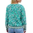 thumbnail image 7 of Women's Sweater Cute Fun Printing Sweater Fall And Winter Long Sleeve Knitted Sweater for Fall Winter Floral Motifs,Cyan,M, 7 of 7