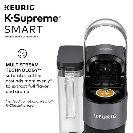 Keurig - K-Supreme SMART Single Serve Coffee Maker with WiFi Compatibility - Gray