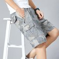 thumbnail image 5 of WREESH Men's Camouflage Shorts Outdoor Gym Workout Shorts Summer Casual Printed Cotton Shorts Loose Straight Leg Shorts Gray, 5 of 8