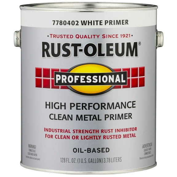 2 Pack, White Clean Metal Primer (450 Voc), Rust-Oleum Professional High Performance Flat Protective Enamel- Gallon