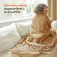 thumbnail image 3 of BAO Heated Blanket Electric Throw Waffle, 50x60 Inches Sherpa Fleece Fast Heating Blanket 6 Heating Levels & 4 Hours Auto Off ETL Certification, Caramel Throw, 3 of 17