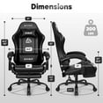 thumbnail image 2 of CELTOSS Black Office Gaming Chair with Footrest & Lumbar Support, Ergonomic Adjustable Computer Chair with Swivel Seat & Headrest, 2 of 12
