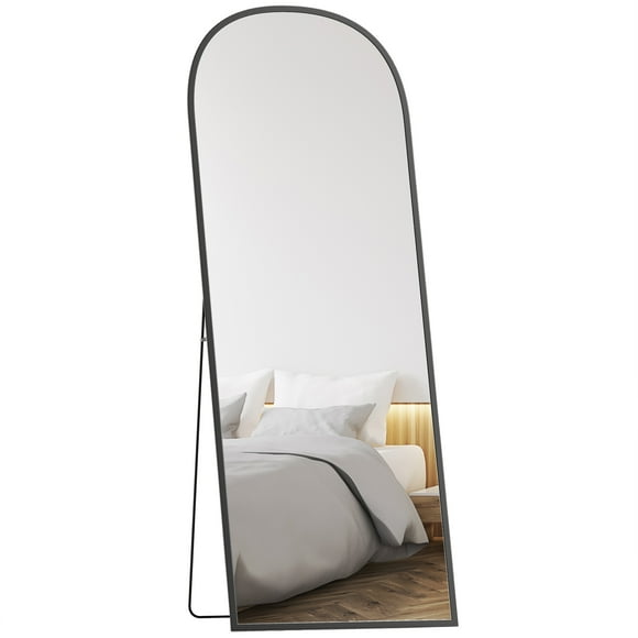 HOMCOM 64"x24" Full Length Mirror, Free Standing or Wall Mounted, Black
