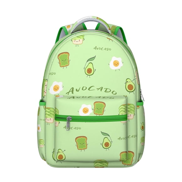 Sac à Dos pour Étudiants Amoureux des Avocats, Sac d'École Vert Sain avec Fruits et Motif d'Avocat, Durable et Confortable