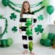 thumbnail image 1 of Conjuntos de blusa y camisa de manga larga con cuello redondo. Conjunto de camisa y pantalón de manga larga con estampado del Día de San Patricio para niños y niñas. Top y pantalón para niña., 1 of 9