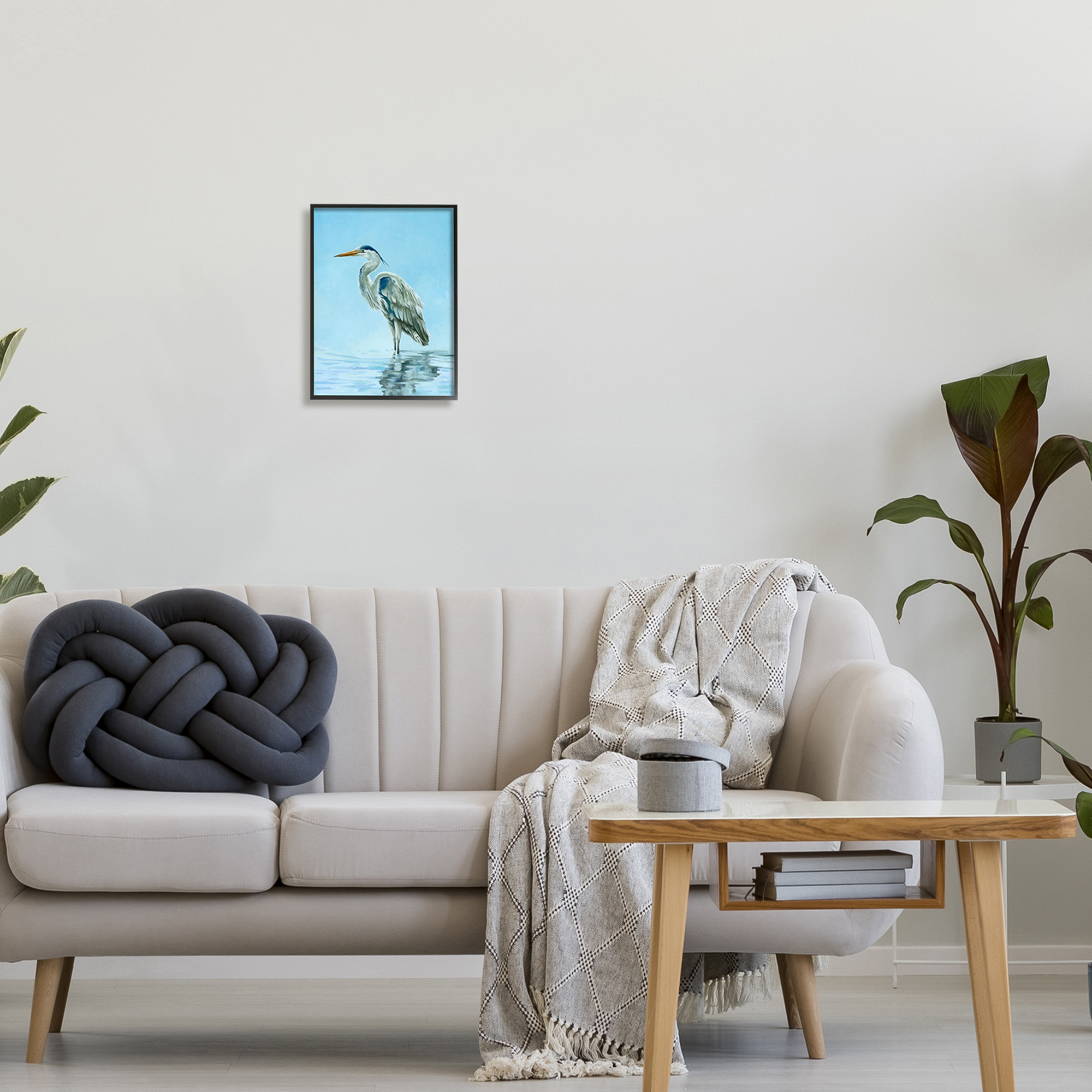 Stupell Industries Blue Heron Shallow Waters Aquatic Bird Painting, 11 x 14, Design by Lucca Sheppard