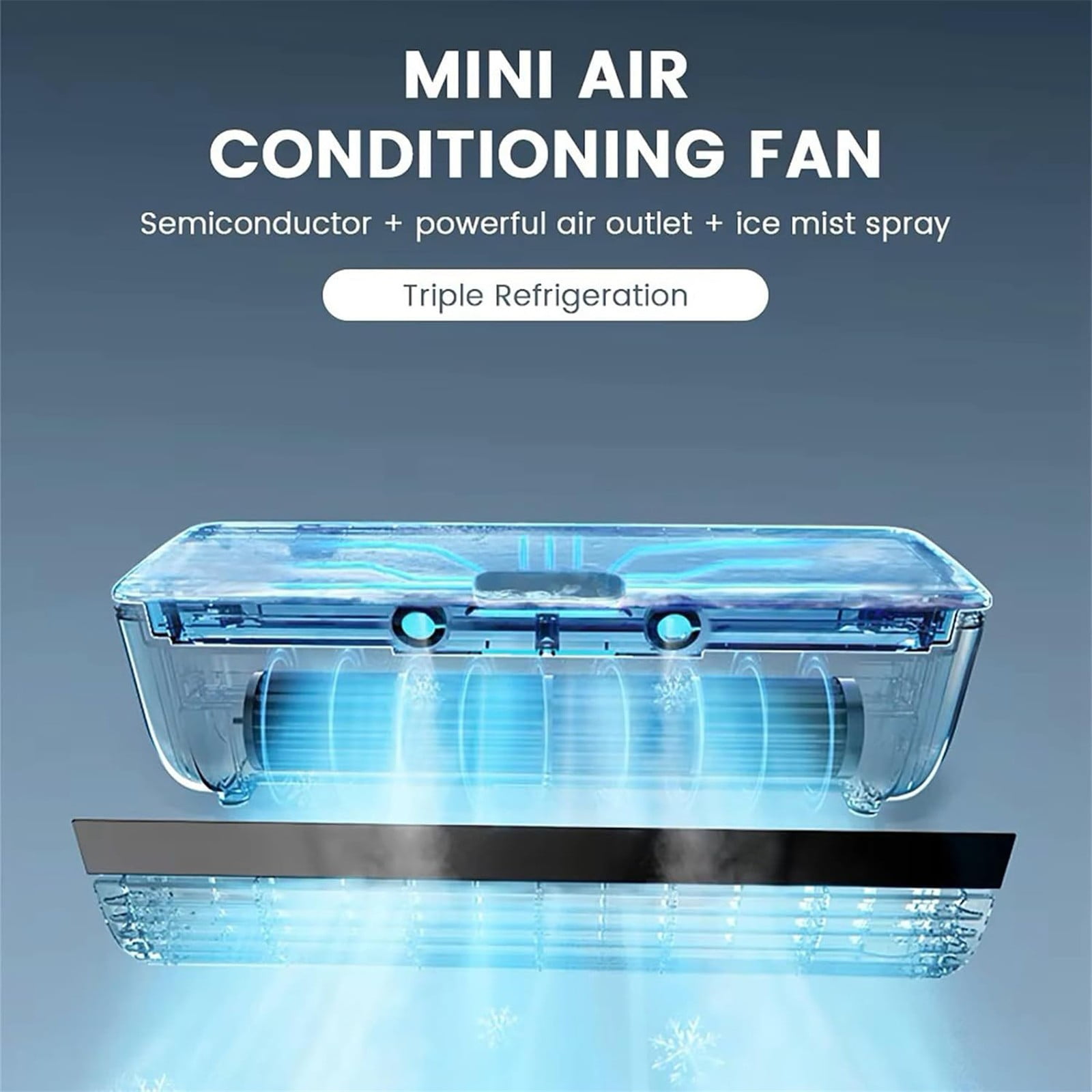Gnwei 2025 Cordless Wall-Mounted AC Fan - No-Drill Installation Kitchen Air Cooler, 3-Speed 10s Instant Cooling, 50dB Ultra-Quiet Operation & Smart App Control