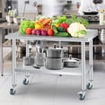 thumbnail image 3 of Table de Préparation en Acier Inoxydable 60x24 Pouces avec Dosseret et Roues Verrouillables, Table de Travail Commerciale Robuste 660 Lb avec Tablette Inférieure Ajustable, Îlot de Cuisine NSF pour Restaurant et Maison, 30 36 48 60 Pouces, 3 of 8