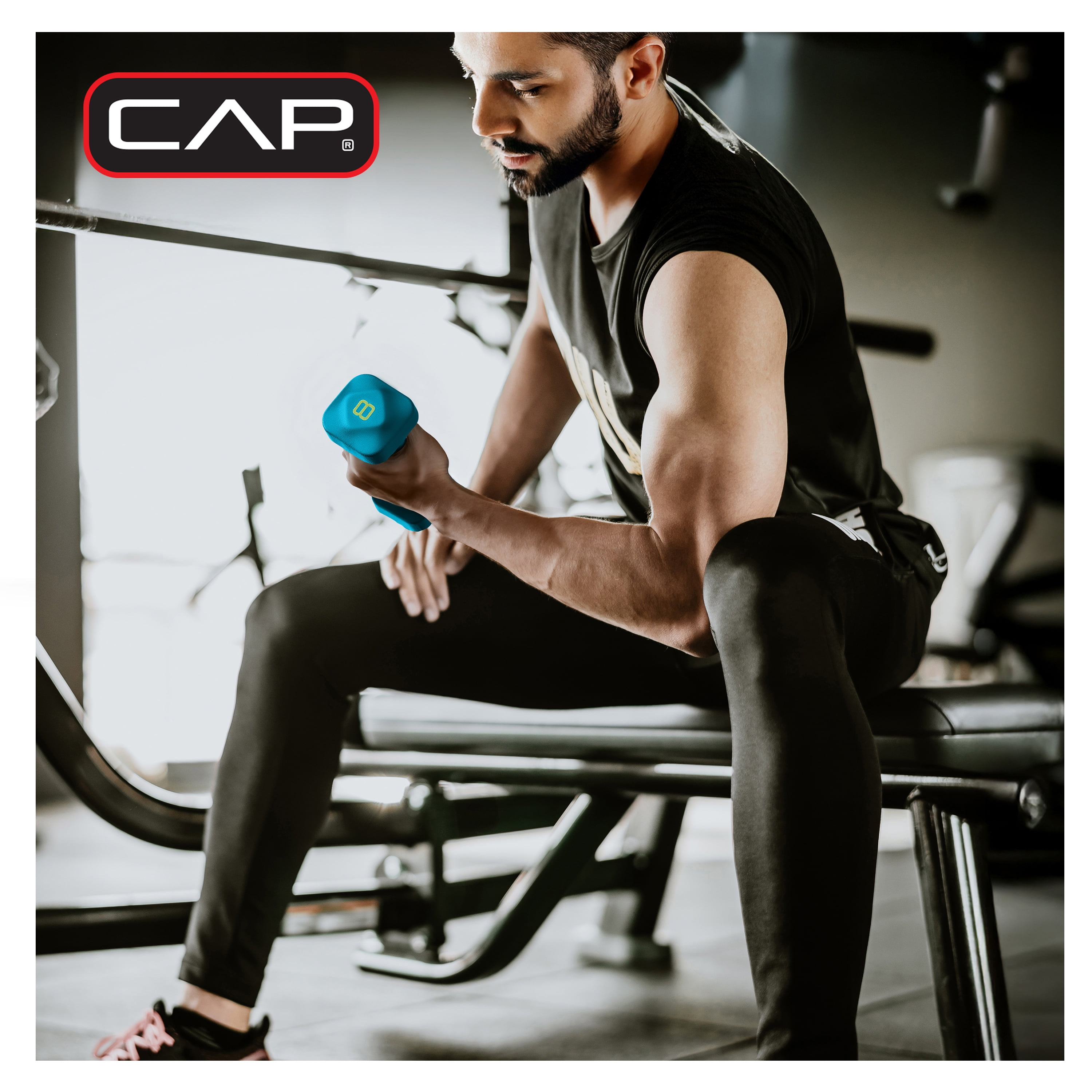 CAP 32 lb Neoprene Zen Dumbbell Set with Rack