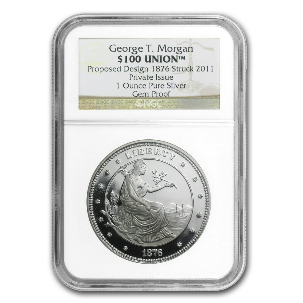 1 oz Silver Round 100 Silver Union T. Proof NGC