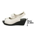 thumbnail image 5 of THDHVS Womens Wedge Sandals,Wedge Sandals for Women,Fashion Women Casual Round Head Sandals Comfy Beach Casual Shoes White 9.5, 5 of 6