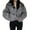 Gray, variant on Women Fleece Zip Up Jacket Cute Y2K Winter Warm Trendy Crop Coat Shacket Outerwear Aesthetic Clothes Gray XL