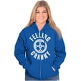 thumbnail image 4 of Feeling Cranky Bicycle Crank Cyclist Unisex Fleece Graphic Zip Up Hoodie Brisco Brands 5X, 4 of 5