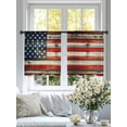 thumbnail image 4 of Vintage American Flag Sheer Curtains 45 Inch Length 2 Panels for Living Room, Retro USA Flags Wooden Voile Kitchen Curtain Set, Luxury Privacy Drapes Window Treatment for Bedroom, 4 of 7