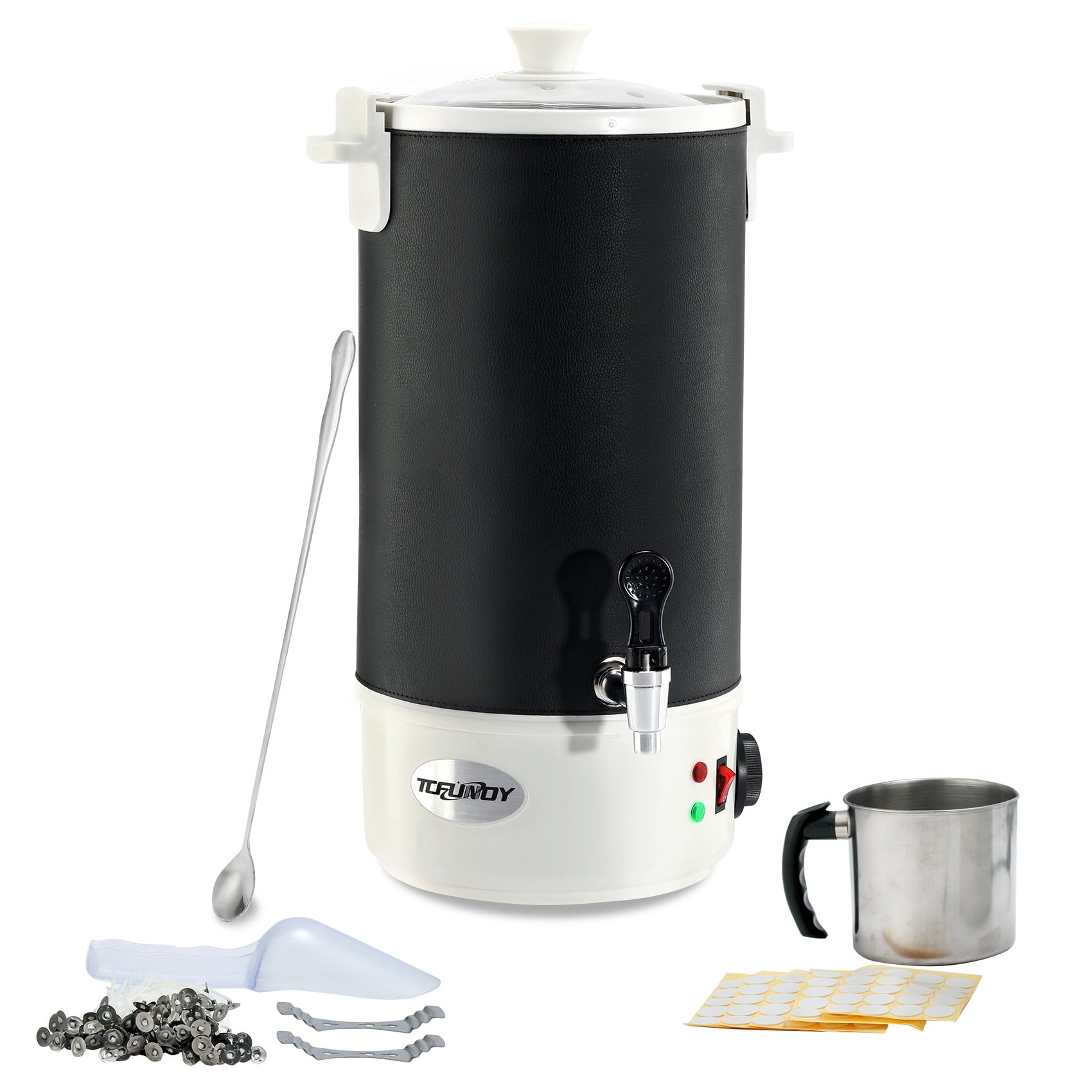TCFUNDY Wax Melter for Candle & Soap Making, 10L Extra Large Electric Wax Melting Pot with Easy Pour Spout & Adjustable Temperature, Suitable for Candles, Soaps, Creams, Lip Balms, and More, Black